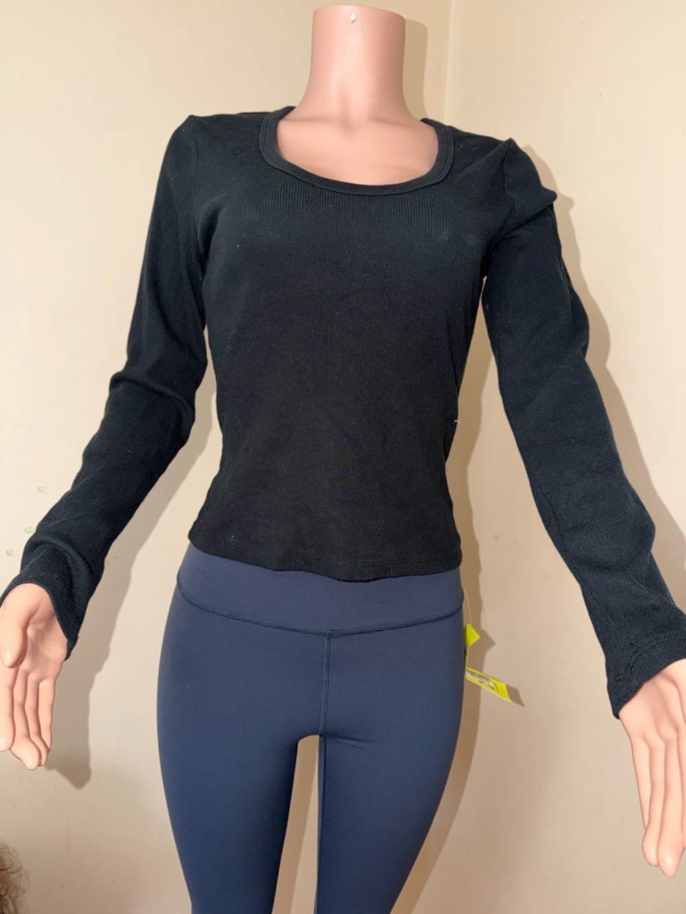 a new day Black Long Sleeve Scoop Neck Top